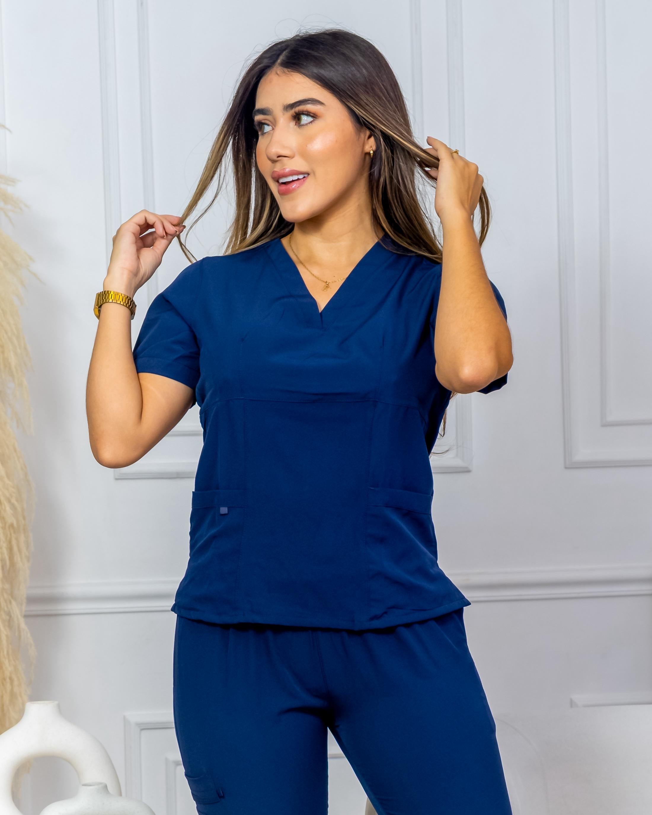 Azul oscuro - Algodón licrado delgado