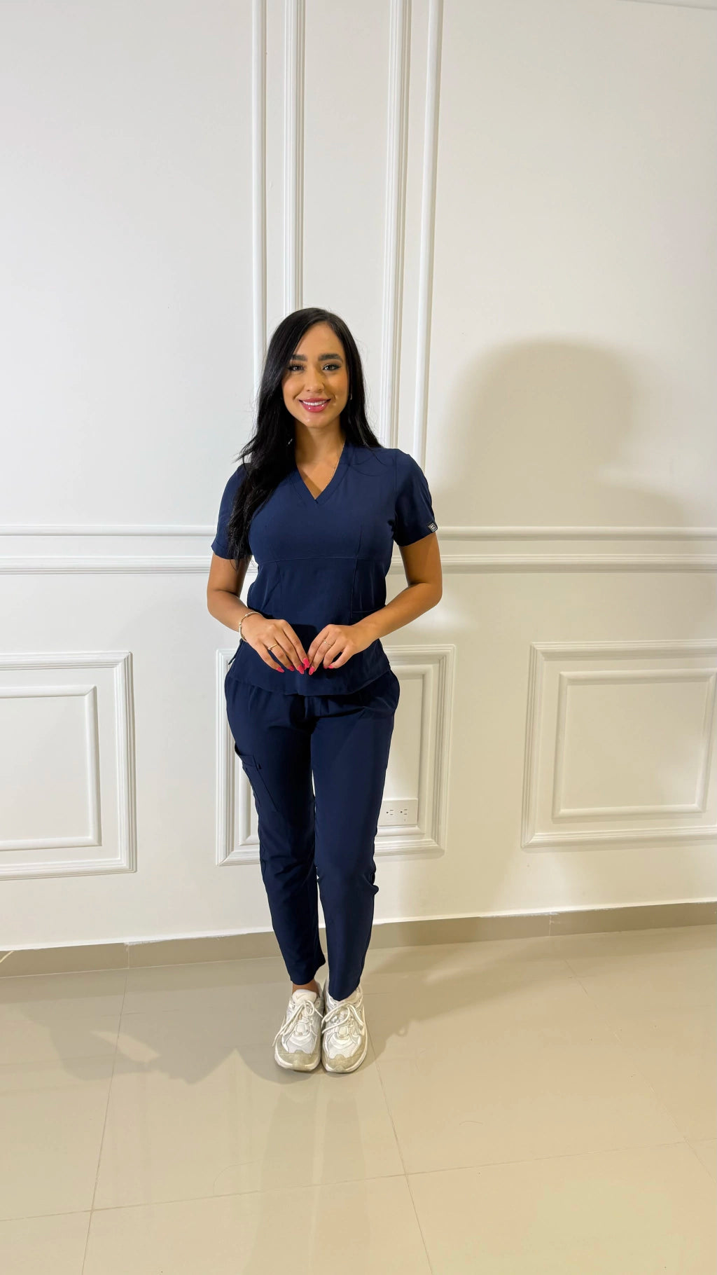 Uniforme Azul oscuro - Antifluido licrado corrugado