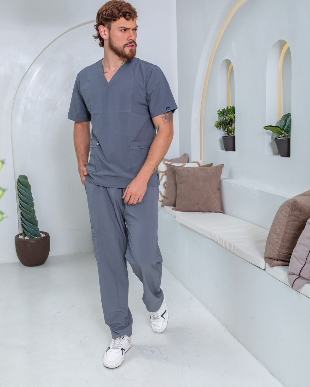 Uniforme Gris Oscuro - Antifluido Licrado