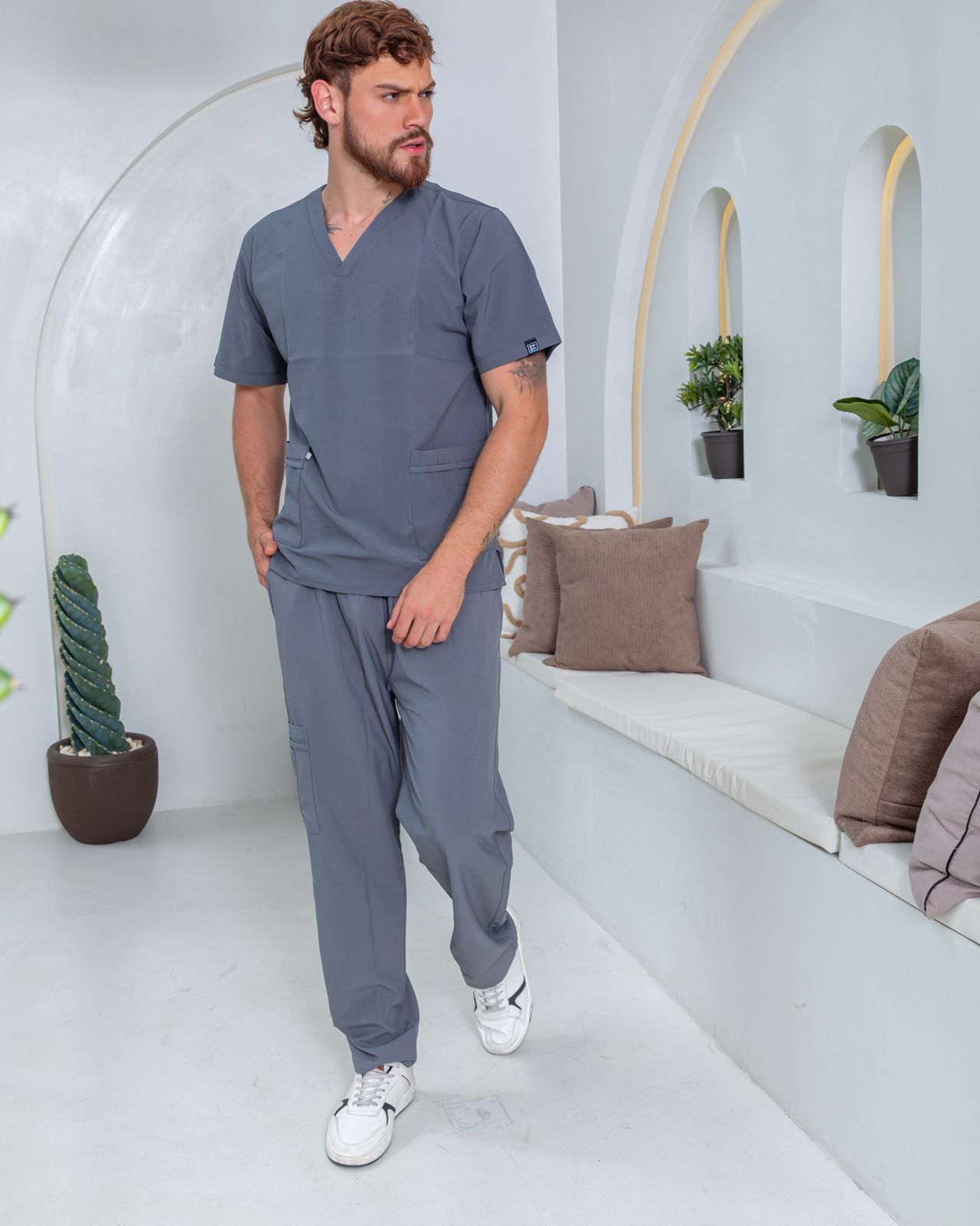 Uniforme Gris Oscuro - Antifluido Licrado